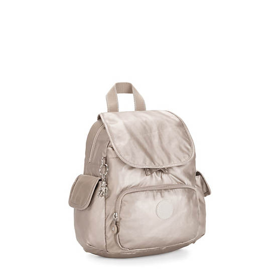 Kipling City Pack Mini Metallic Rugzak Beige | België 1724HA